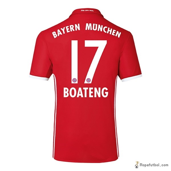 Camiseta Bayern de Múnich Replica Primera Ropa Boateng 2016/17 Rojo